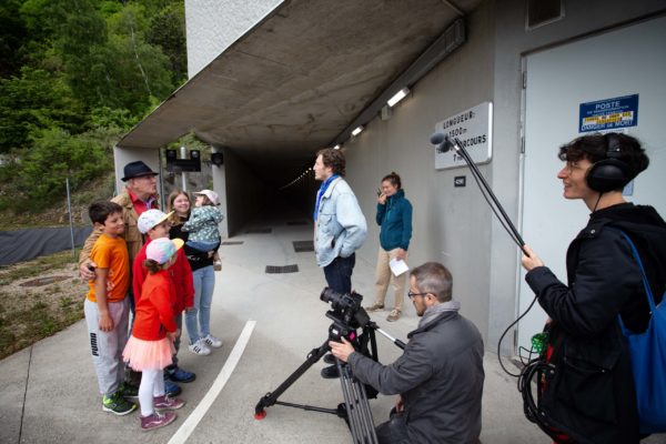 Bourdeau, 2023-05-88. La breche Festival - Tournage Opera (Forse) - Tunnel pieton du Mont-du-Chat - Roman Kane, Michele Gurrieri, Lucie Laricq, Nolwenn Delcamp Risse. Photographie de Martin Noda / Hans Lucas